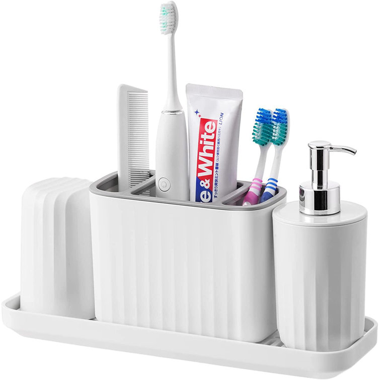 Ivy Bronx Toothbrush Holder, Bathroom Organizer Countertop, Bathroom